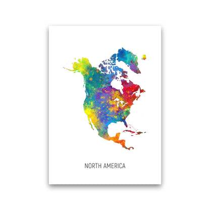 North America Watercolour Map Art Print by Michael Tompsett Print Only