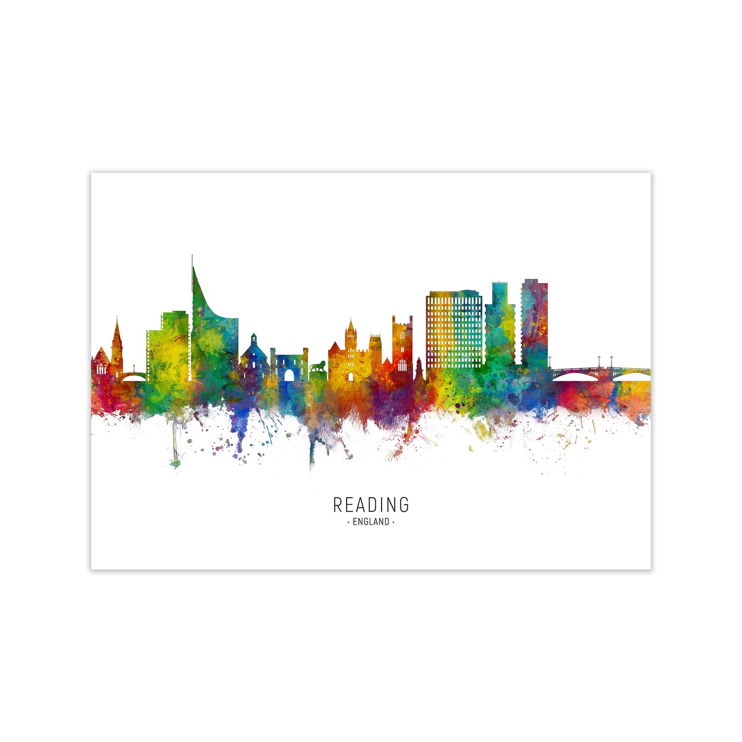 Reading England Skyline Art Print by Michael Tompsett Print Only