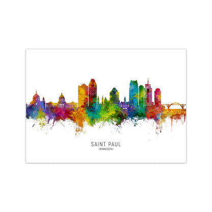Saint Paul Minnesota Skyline Art Print by Michael Tompsett Print Only