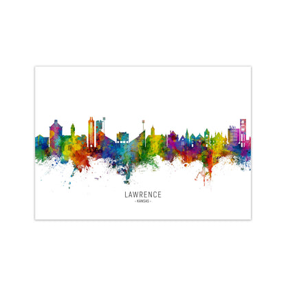 Lawrence Kansas Skyline Art Print by Michael Tompsett Print Only