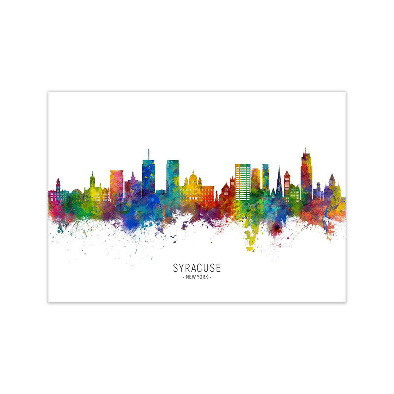 Syracuse New York Skyline Art Print by Michael Tompsett Print Only