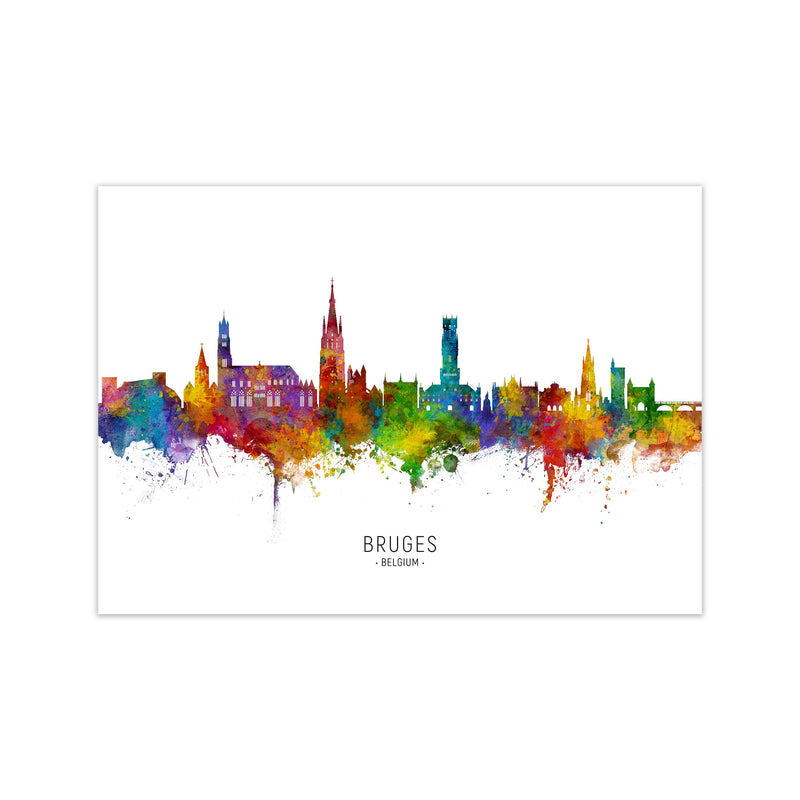 Bruges Belgium Skyline Art Print by Michael Tompsett Print Only