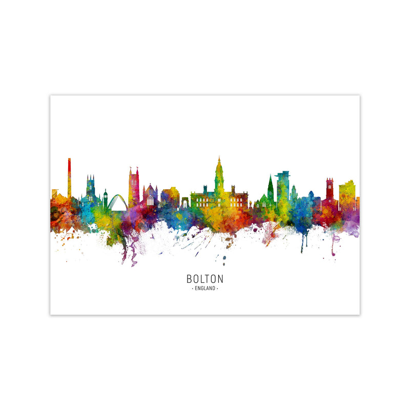 Bolton England Skyline Art Print by Michael Tompsett Print Only