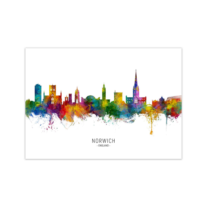 Norwich England Skyline Art Print by Michael Tompsett Print Only