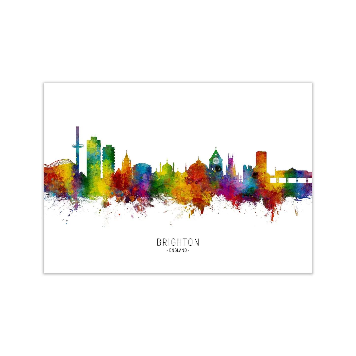 Brighton England Skyline Art Print by Michael Tompsett Print Only