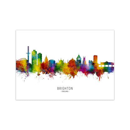 Brighton England Skyline Art Print by Michael Tompsett Print Only