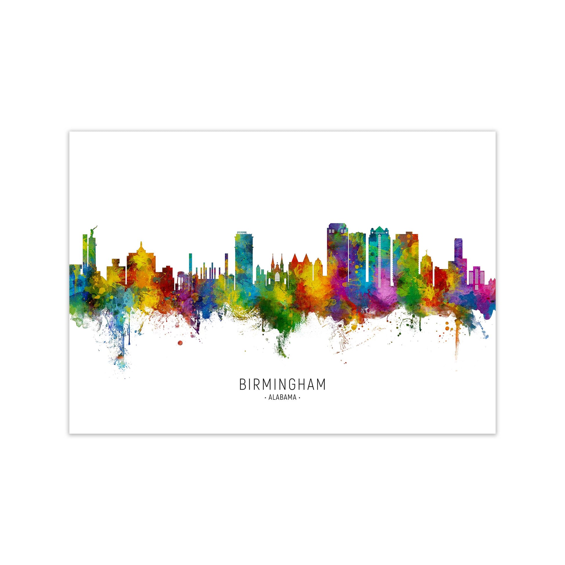 Birmingham Alabama Skyline Art Print by Michael Tompsett Print Only