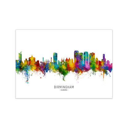Birmingham Alabama Skyline Art Print by Michael Tompsett Print Only