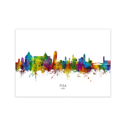 Pisa Italy Skyline Art Print by Michael Tompsett Print Only