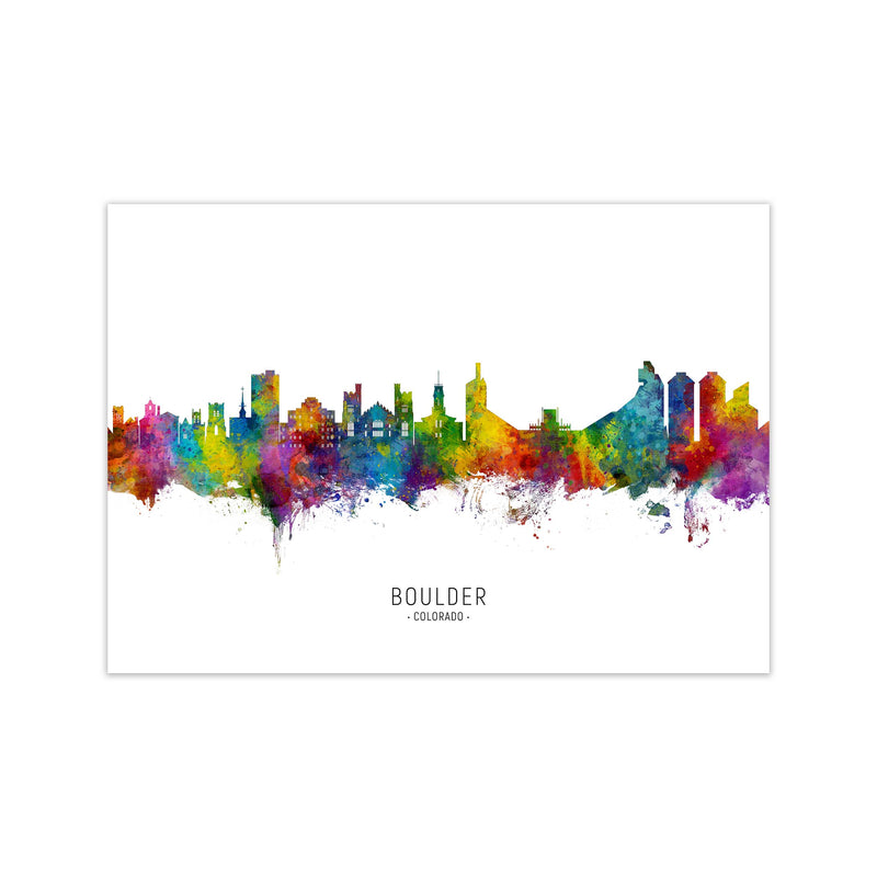 Boulder Colorado Skyline Art Print by Michael Tompsett Print Only