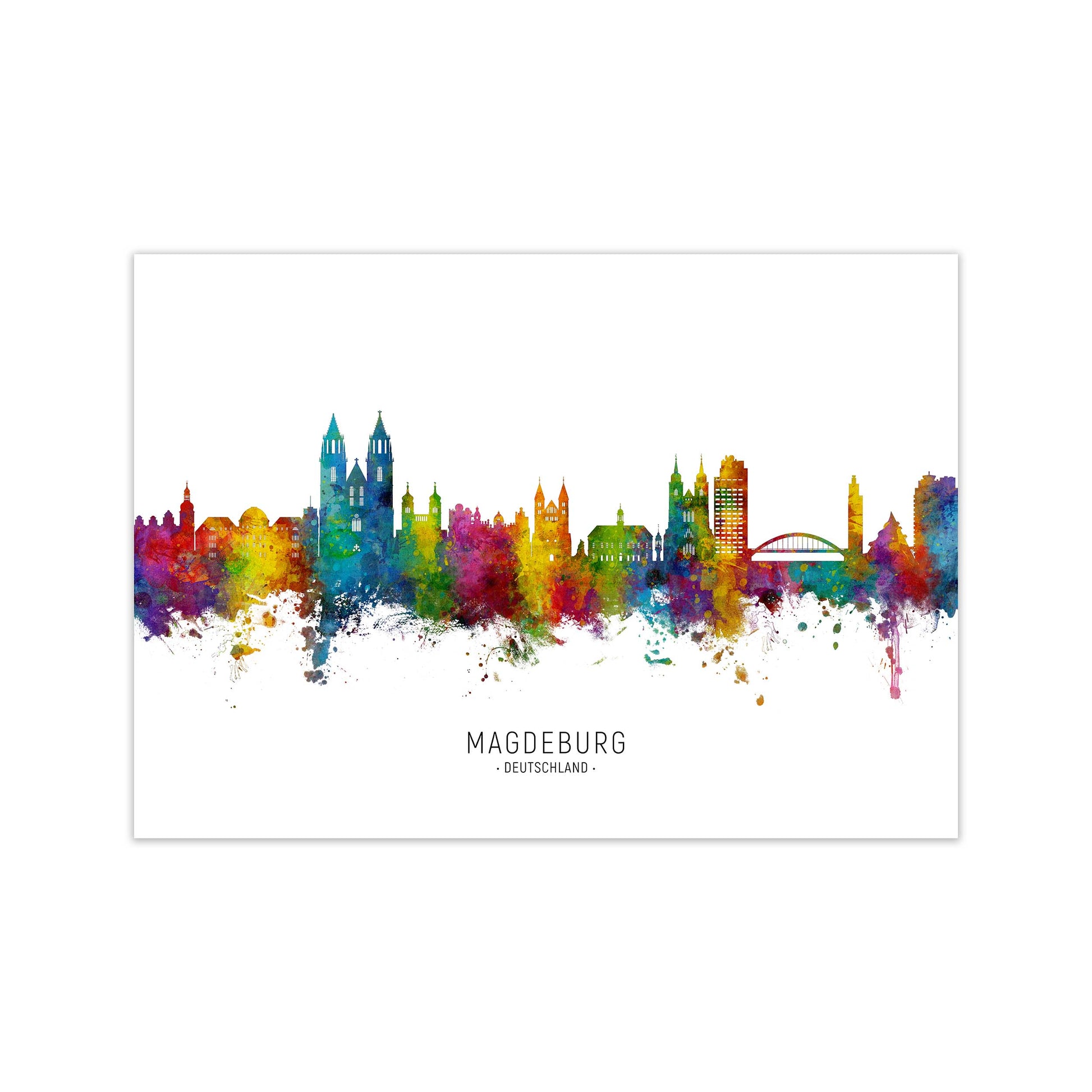 Magdeburg Deutschland Skyline Art Print by Michael Tompsett Print Only