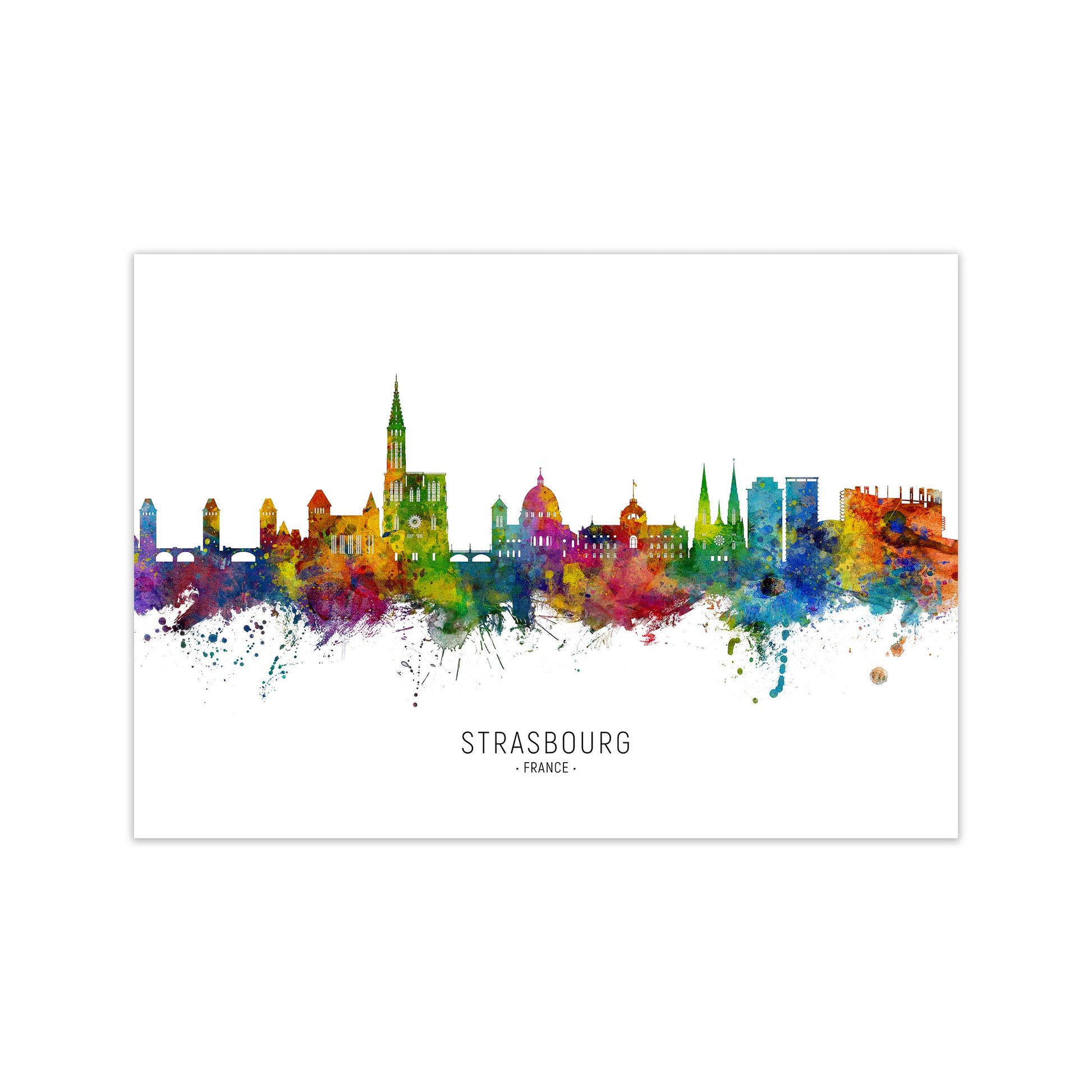 Strasbourg France Skyline Art Print by Michael Tompsett Print Only