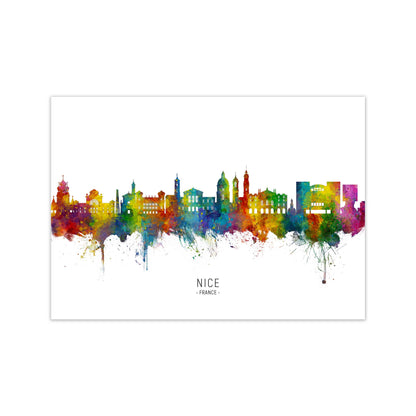 Nice France Skyline Art Print by Michael Tompsett Print Only
