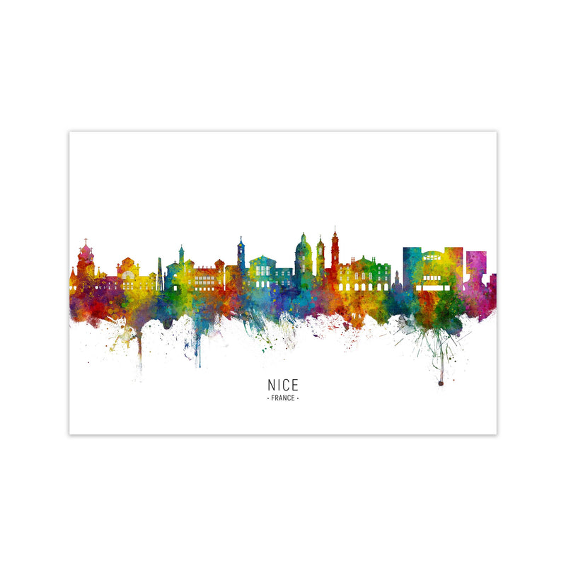 Nice France Skyline Art Print by Michael Tompsett Print Only