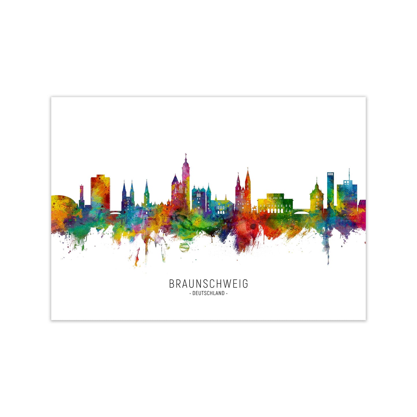 Braunschweig Deutschland Skyline Print by Michael Tompsett Print Only