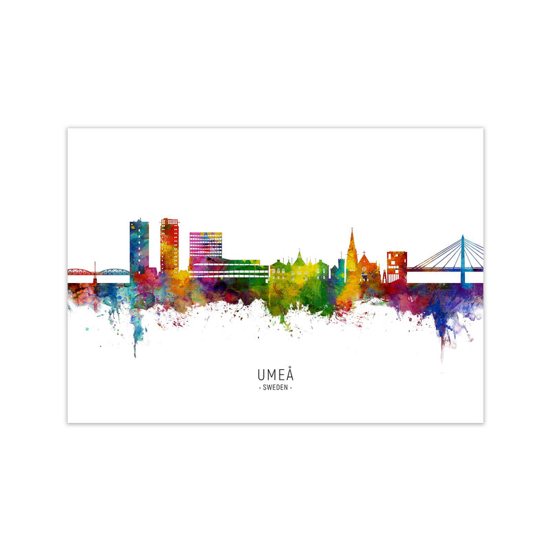 Umea Sweden Skyline Art Print by Michael Tompsett Print Only