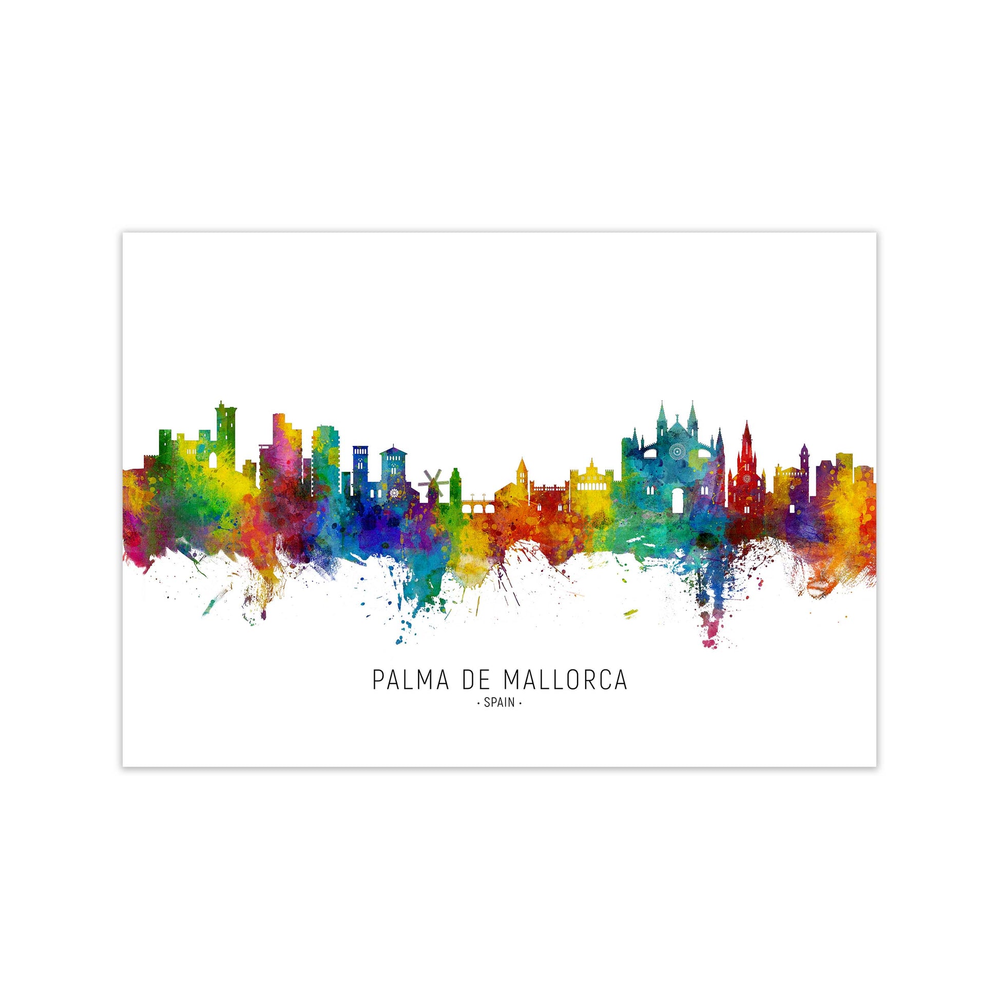 Palma De Mallorca Spain Skyline Art Print by Michael Tompsett Print Only