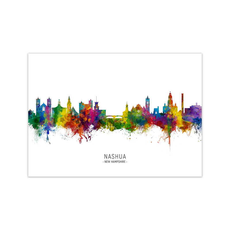 Nashua New Hampshire Skyline Art Print by Michael Tompsett Print Only