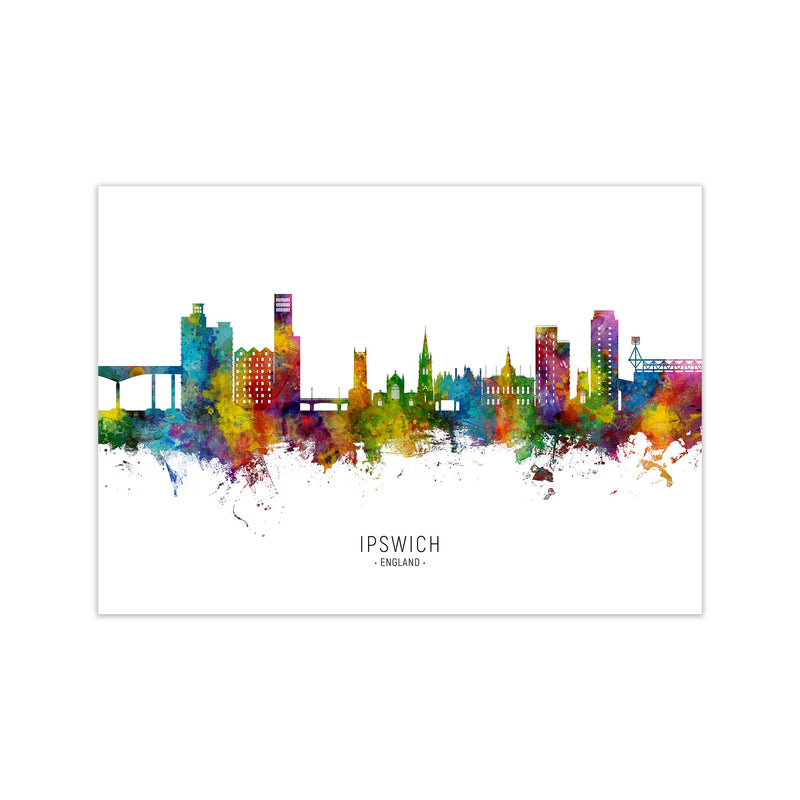 Ipswich England Skyline Art Print by Michael Tompsett Print Only