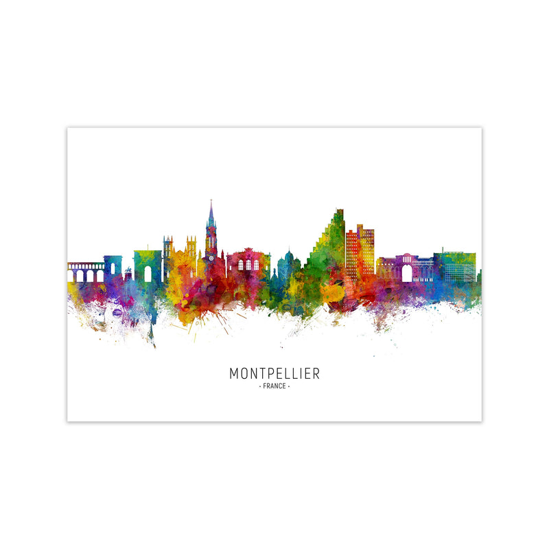Montpellier France Skyline Art Print by Michael Tompsett Print Only