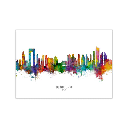 Benidorm Spain Skyline Art Print by Michael Tompsett Print Only