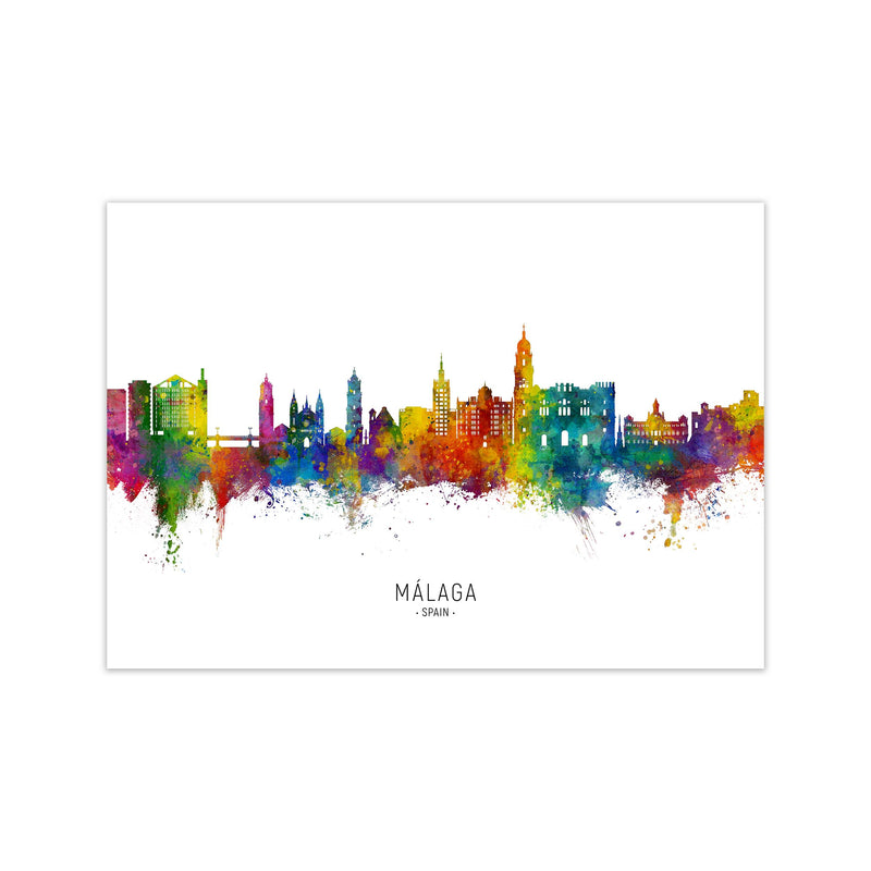 Malaga Spain Skyline Art Print by Michael Tompsett Print Only