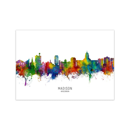 Madison Wisconsin Skyline Art Print by Michael Tompsett Print Only