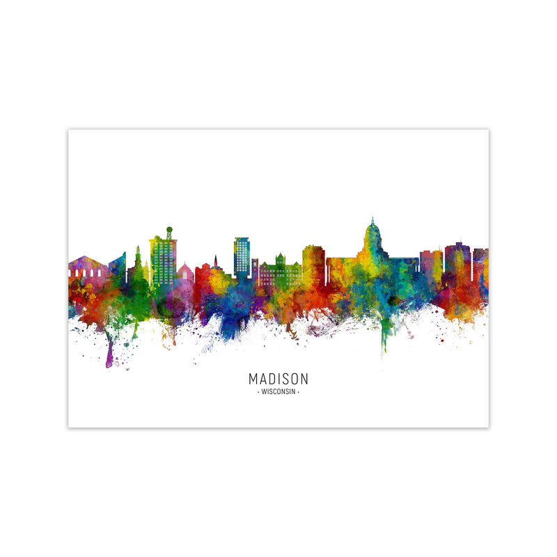 Madison Wisconsin Skyline Art Print by Michael Tompsett Print Only