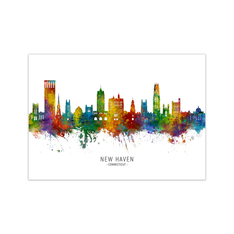 New Haven Connecticut Skyline Art Print by Michael Tompsett Print Only