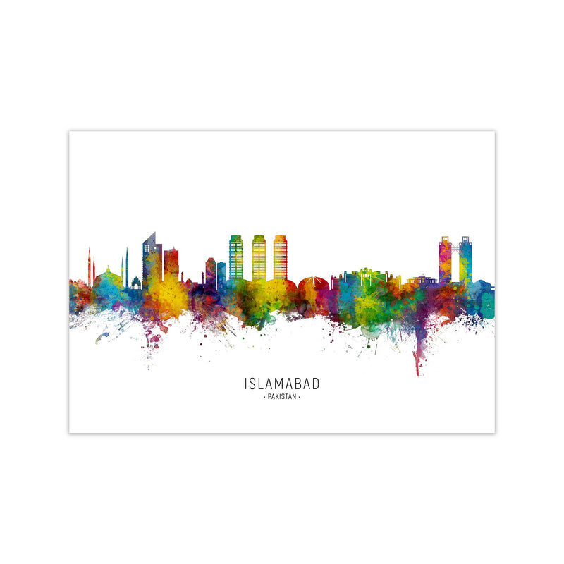 Islamabad Pakistan Skyline Art Print by Michael Tompsett Print Only