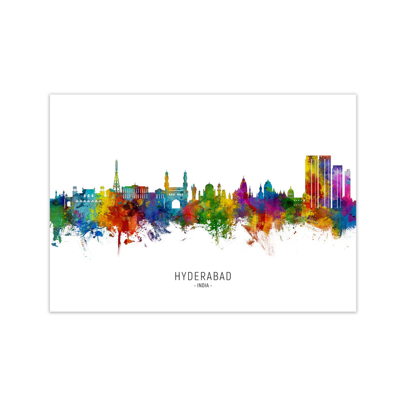 Hyderabad India Skyline Art Print by Michael Tompsett Print Only