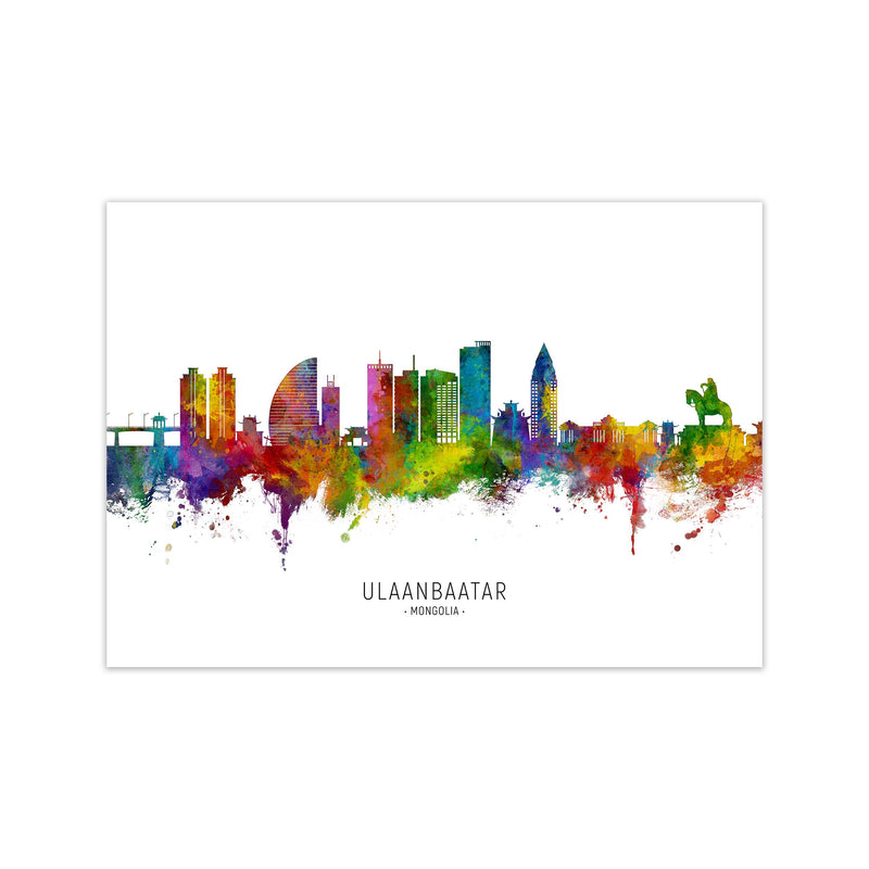 Ulaanbaatar Mongolia Skyline Art Print by Michael Tompsett Print Only