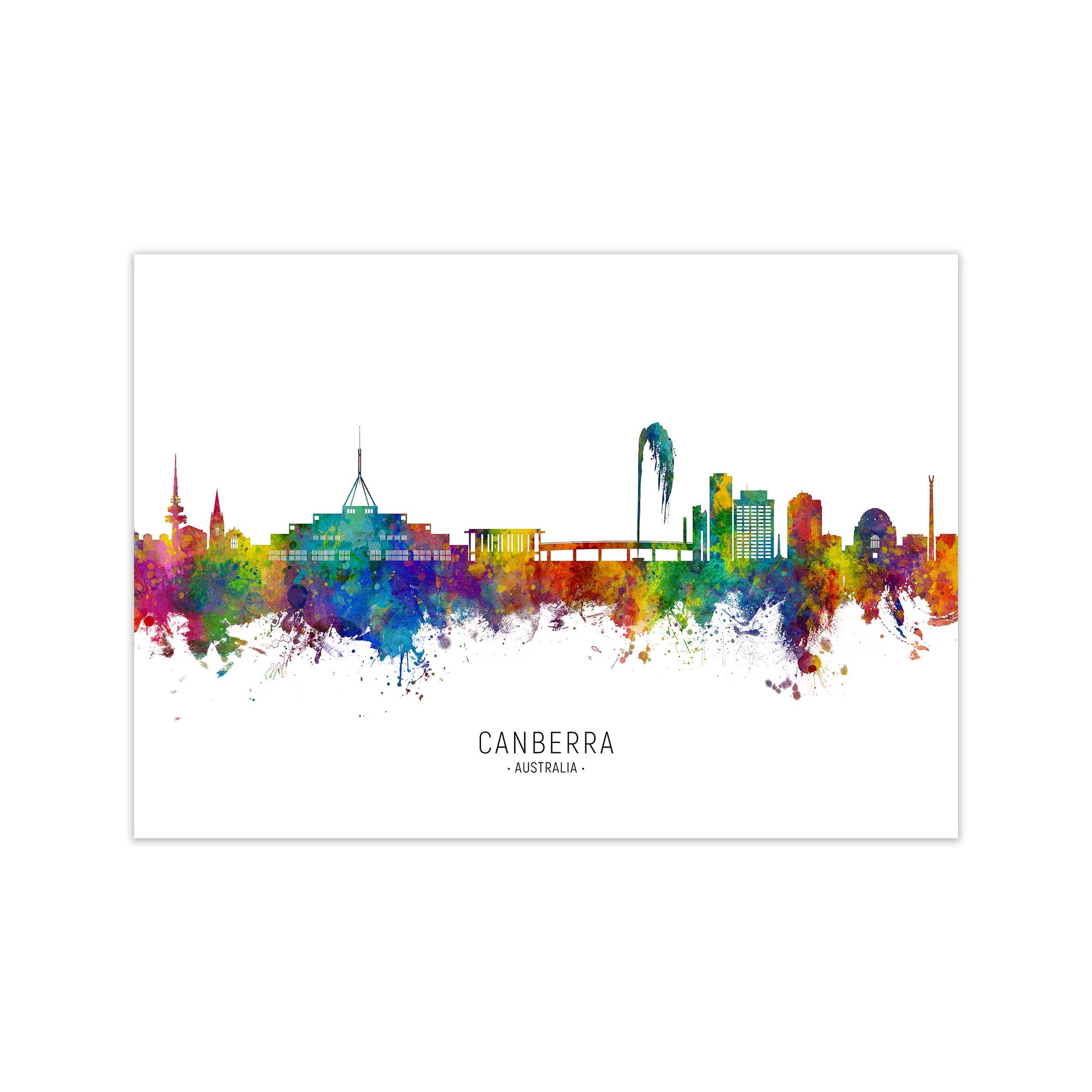 Canberra Australia Skyline Art Print by Michael Tompsett Print Only