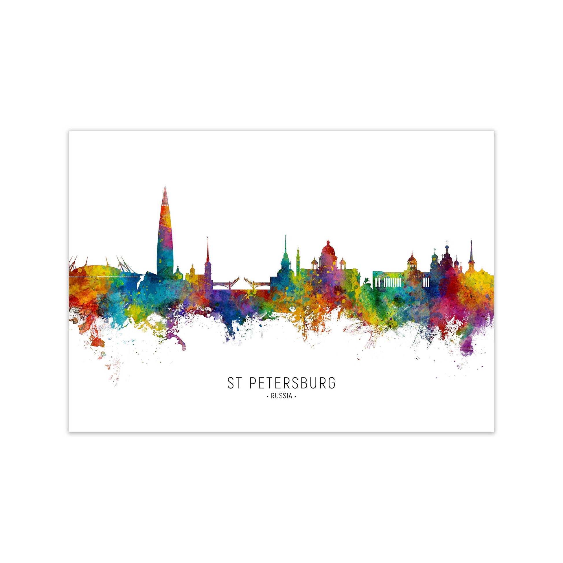 St Petersburg Russia Skyline Art Print by Michael Tompsett Print Only