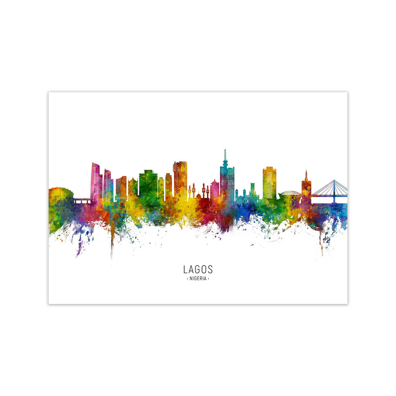 Lagos Nigeria Skyline Art Print by Michael Tompsett Print Only