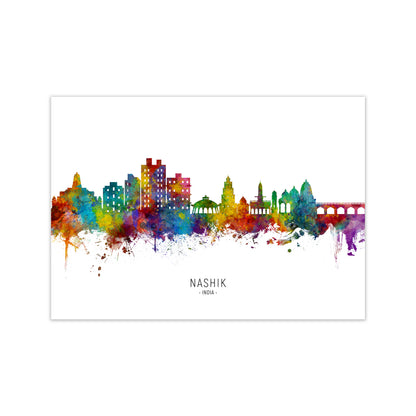 Nashik India Skyline  Art Print by Michael Tompsett Print Only