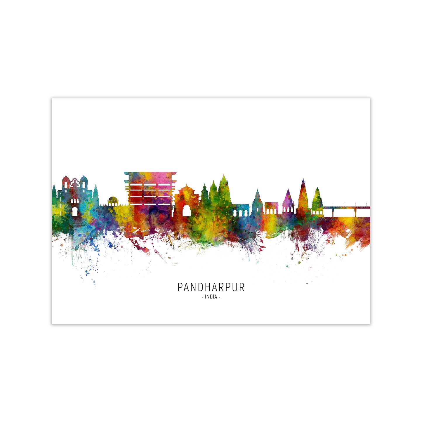 Pandharpur India Skyline  Art Print by Michael Tompsett Print Only