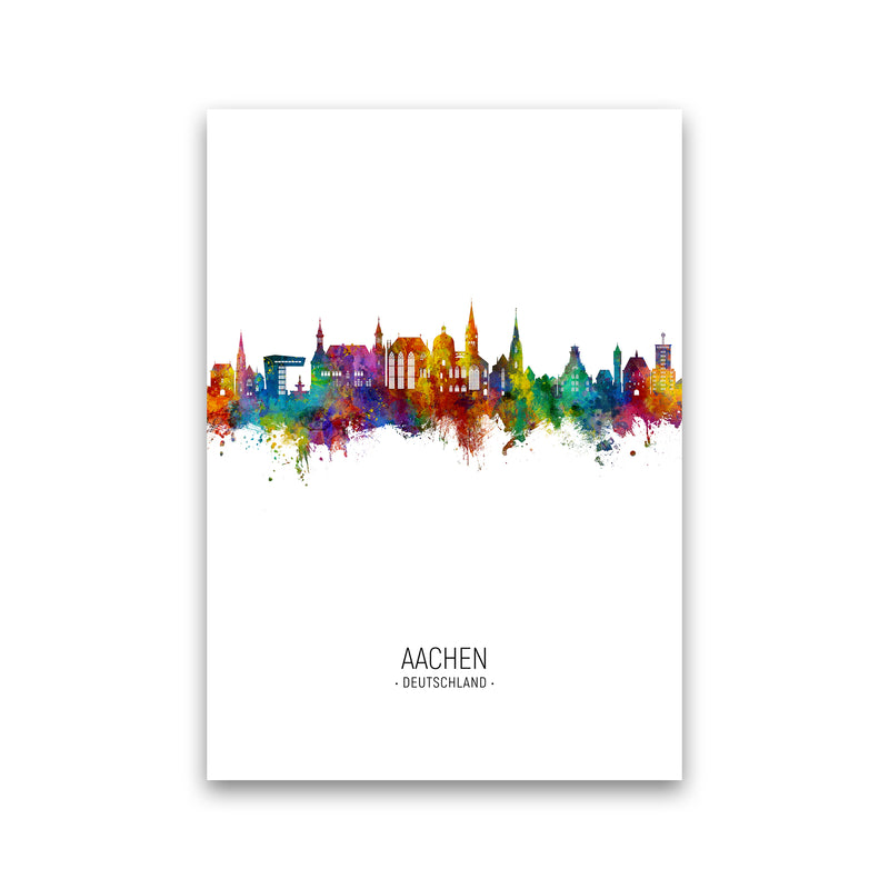Aachen Deutschland Skyline Portrait Art Print by Michael Tompsett Print Only