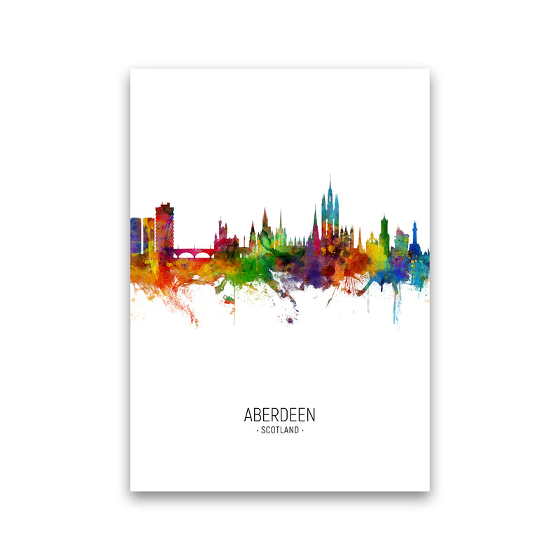 Aberdeen Scotland Skyline Portrait Art Print by Michael Tompsett Print Only