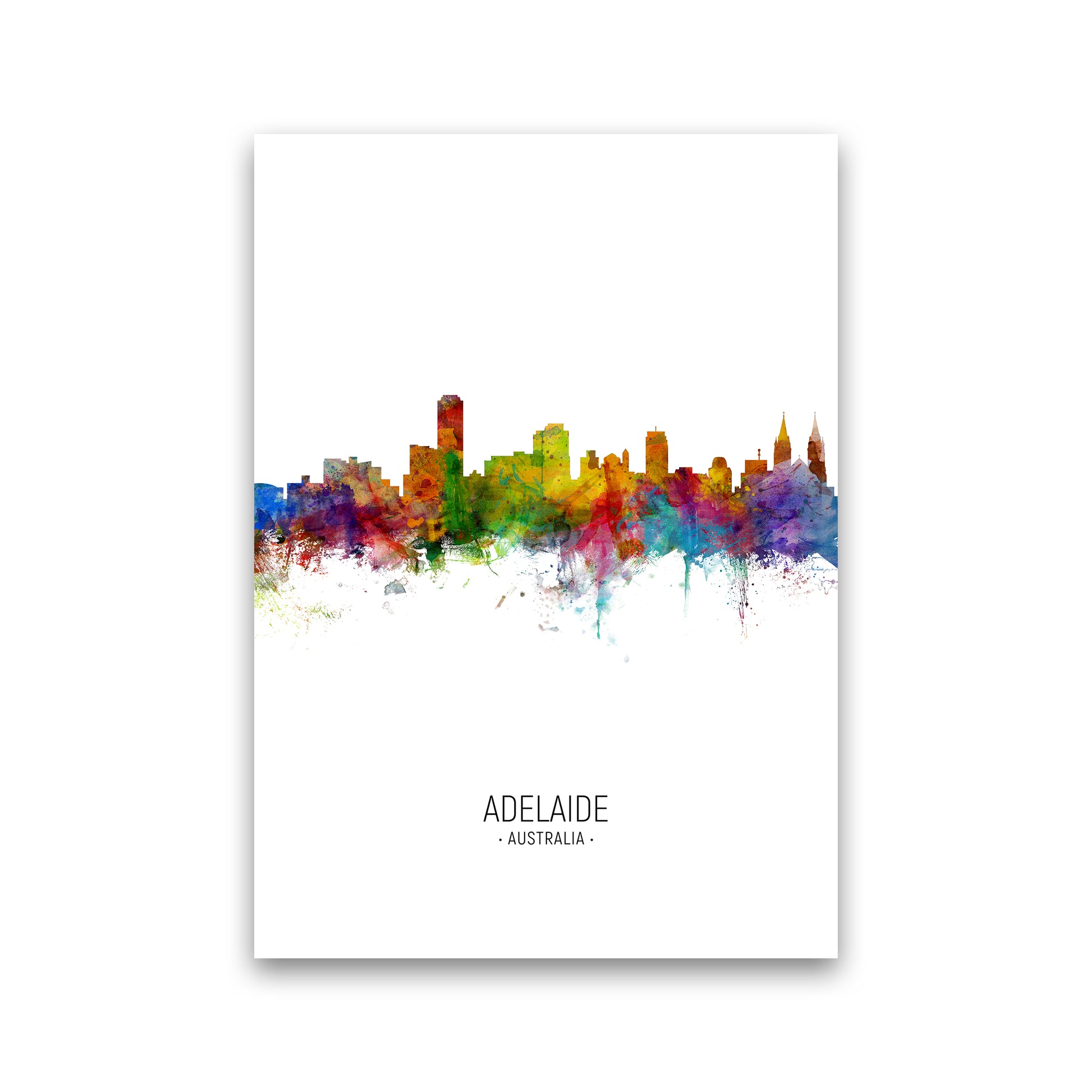 Adelaide Australia Skyline Portrait Art Print by Michael Tompsett Print Only