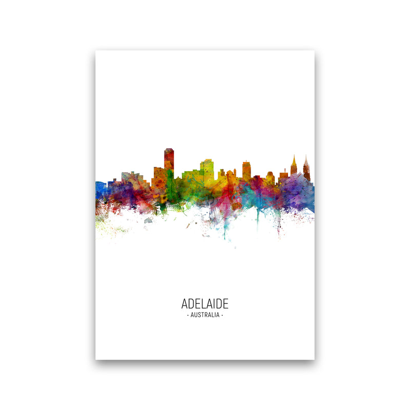 Adelaide Australia Skyline Portrait Art Print by Michael Tompsett Print Only