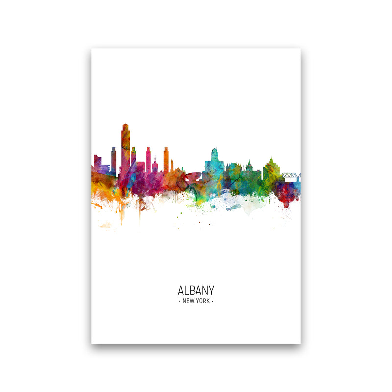 Albany New York Skyline Portrait Art Print by Michael Tompsett Print Only
