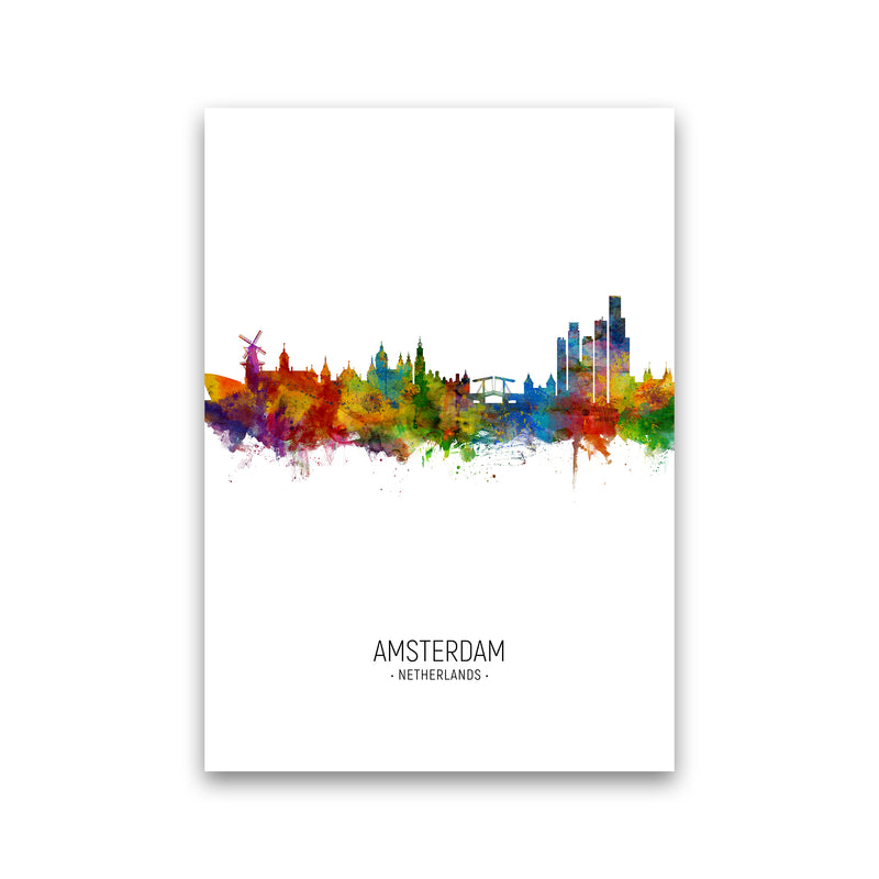 Amsterdam Netherlands Skyline Portrait Art Print by Michael Tompsett Print Only