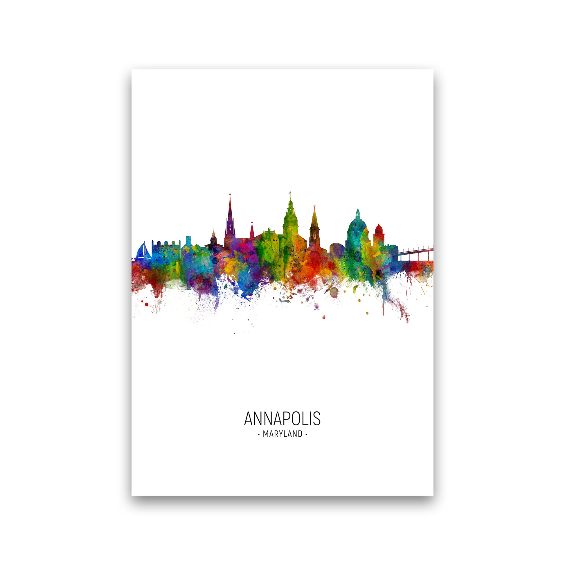 Annapolis Maryland Skyline Portrait Art Print by Michael Tompsett Print Only