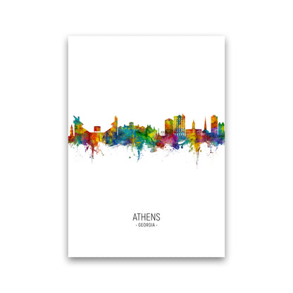Athens Georgia Skyline Portrait Art Print by Michael Tompsett Print Only