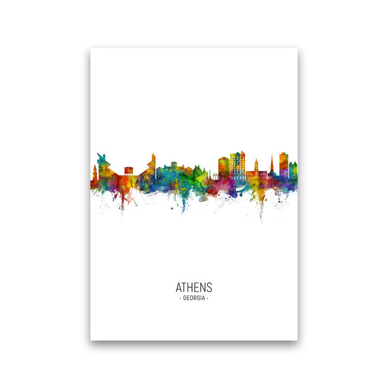 Athens Georgia Skyline Portrait Art Print by Michael Tompsett Print Only