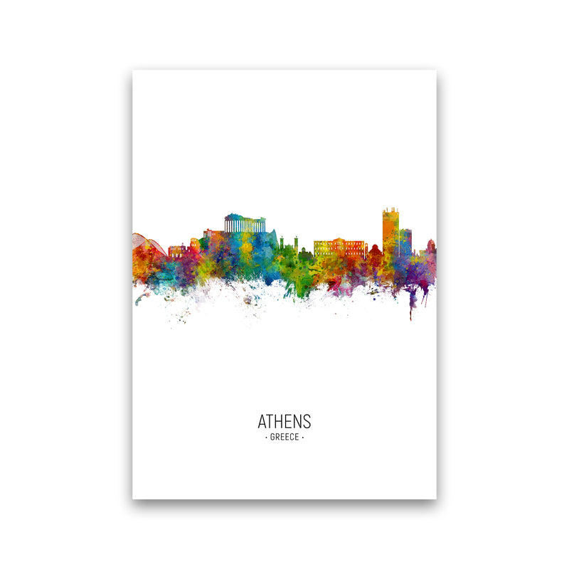 Athens Greece Skyline Portrait Art Print by Michael Tompsett Print Only