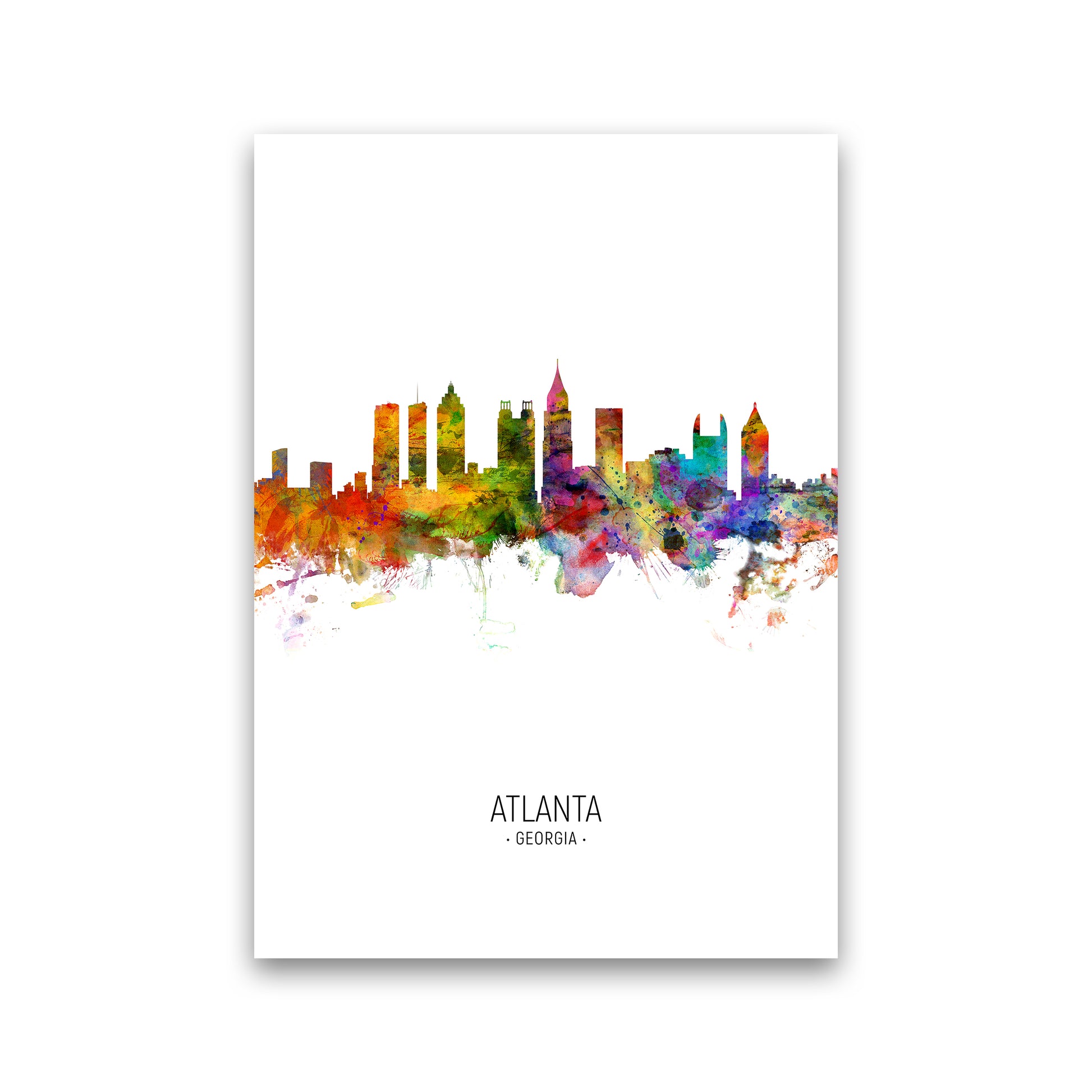 Atlanta Georgia Skyline Portrait Art Print by Michael Tompsett Print Only