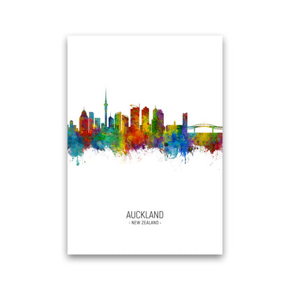 Auckland New Zealand Skyline Portrait Art Print by Michael Tompsett Print Only