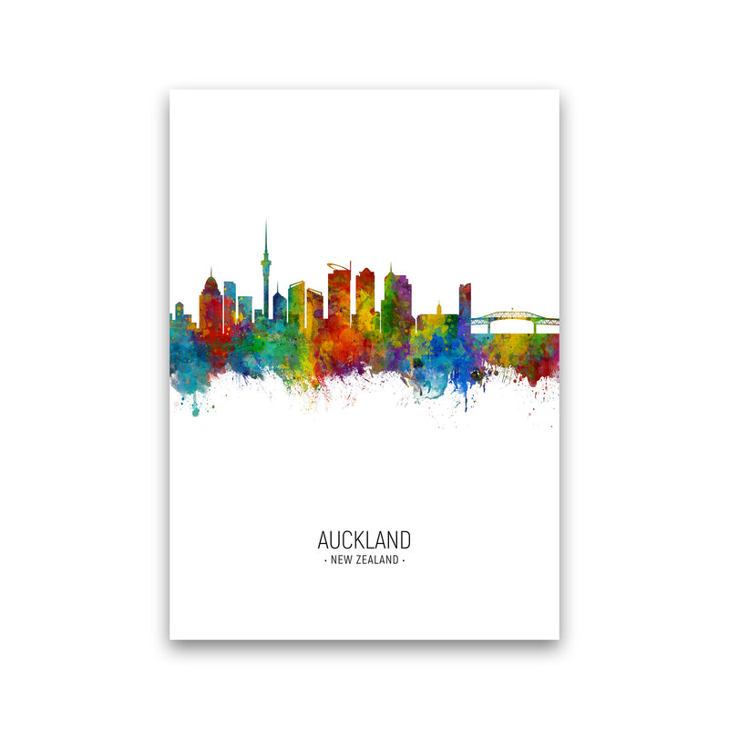 Auckland New Zealand Skyline Portrait Art Print by Michael Tompsett Print Only